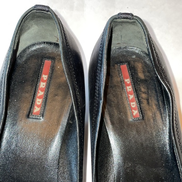 Prada Sport Black Leather Loafer Pumps Size 40 - Picture 10 of 14